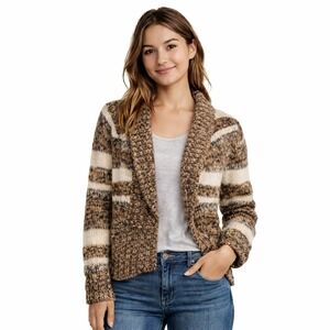 Ashley by 26 International Women's Striped Knit Cardigan‎ Sweater Size L